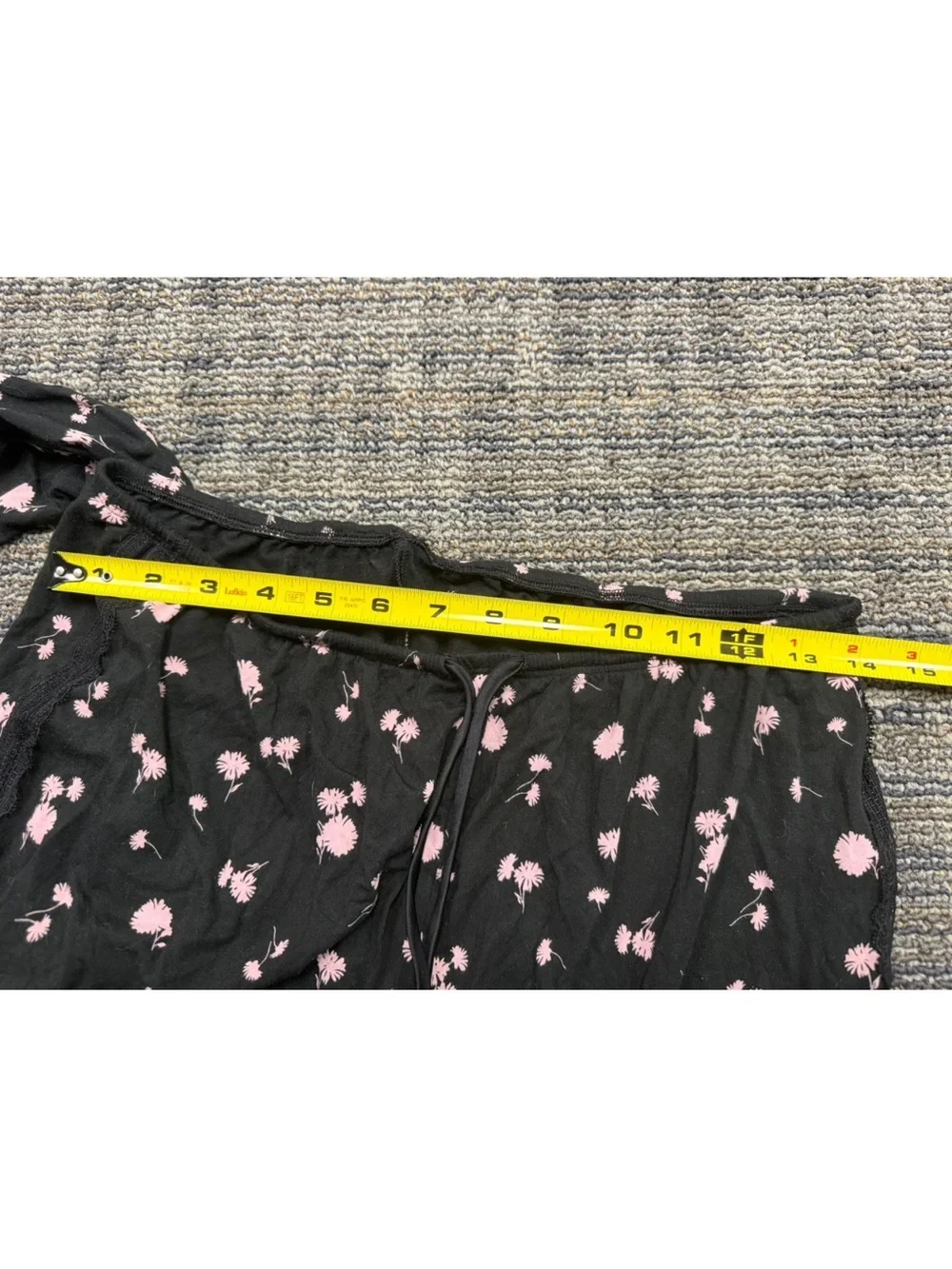 Victoria's Secret Black & Pink Floral Pajama Set - Super Soft with Lace Trim -M